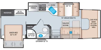 2022 Thor Motor Coach Omni XG32 - Floor plan