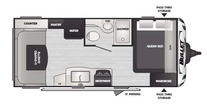 Keystone Bullet Classic 1900RD floor plan