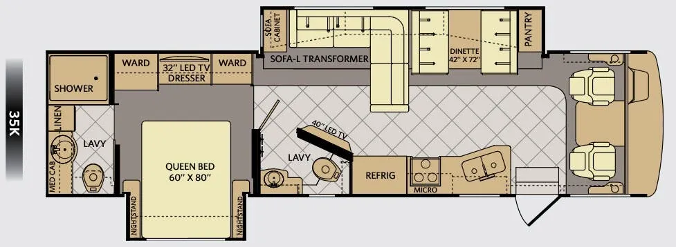2015 Fleetwood Bounder 35K - Floor plan