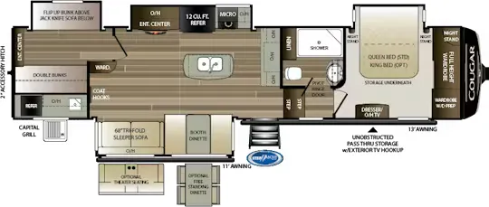 Keystone Cougar 369BHS floor plan