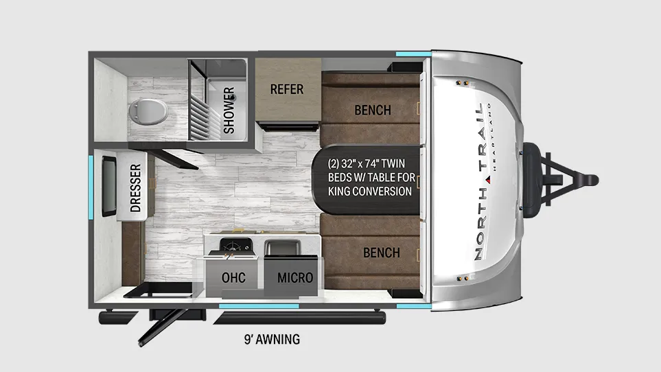 2026 Heartland NORTH TRAIL 14UL - Floor plan