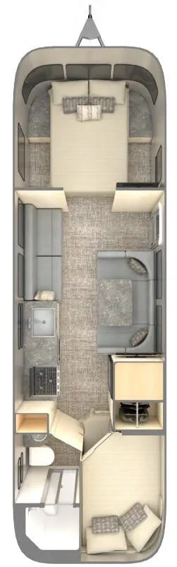 Airstream Flying Cloud 30FB Bunk floor plan