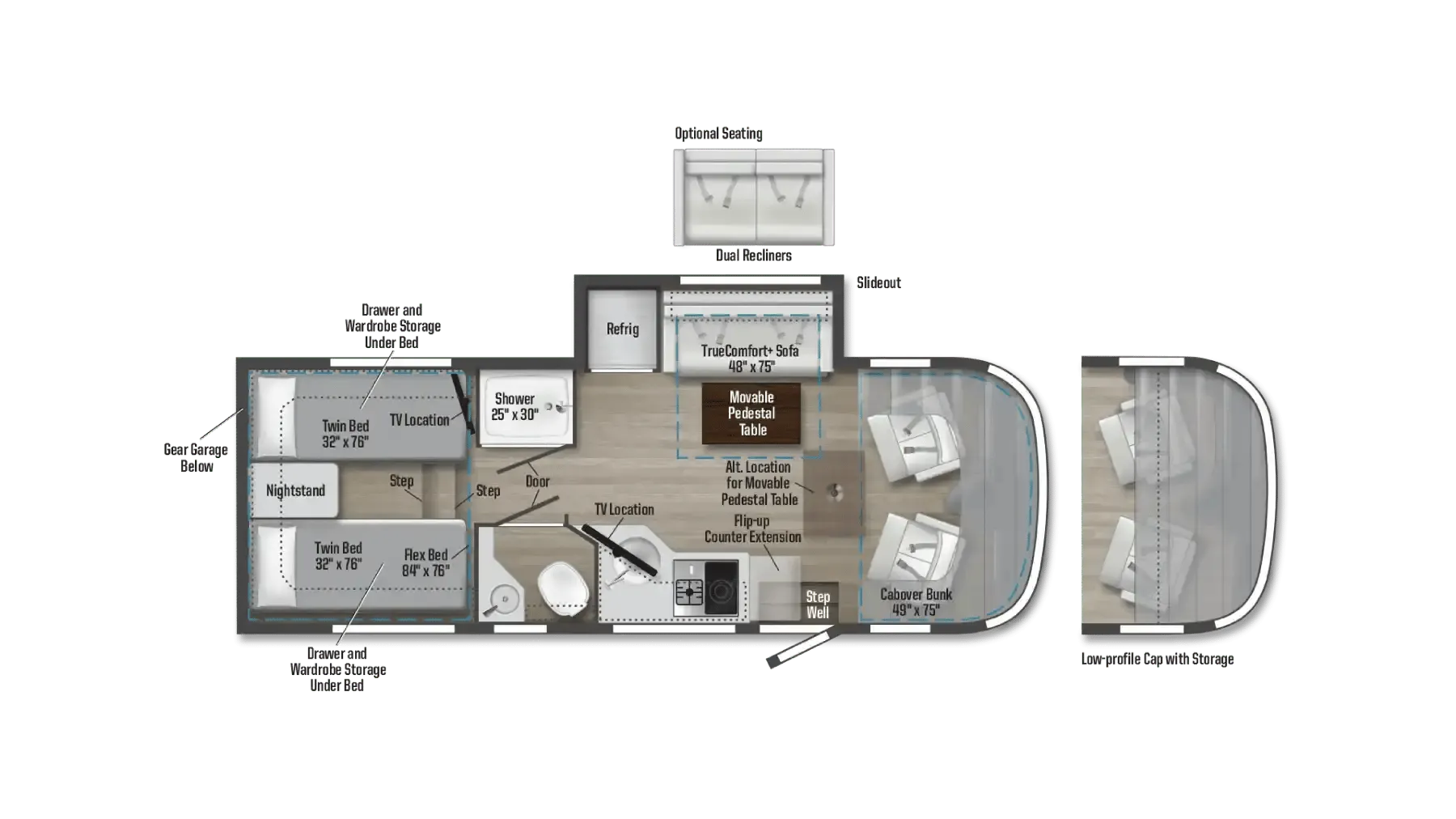 2026 Winnebago Navion 24R - Floor plan