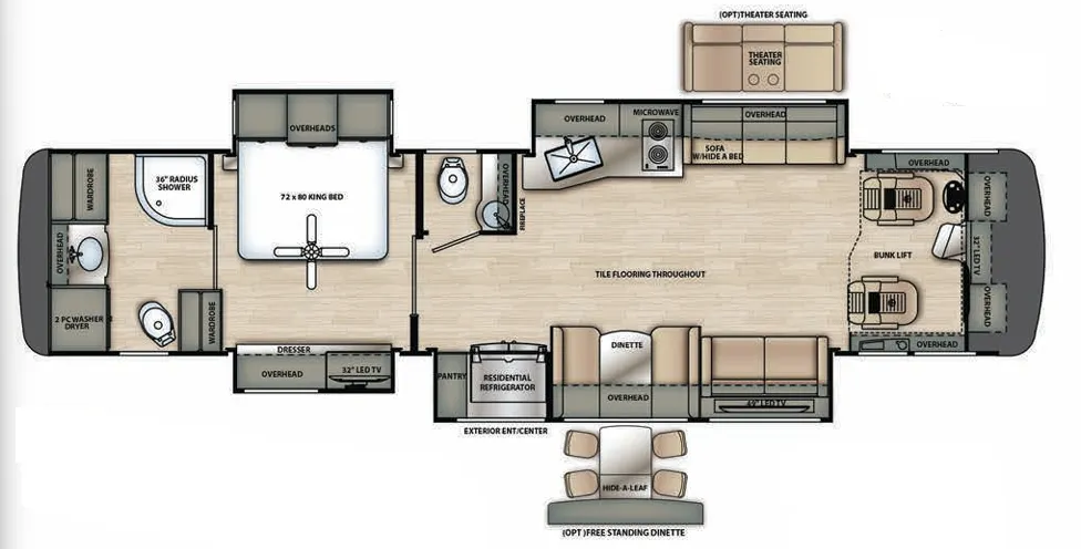 Forest River Berkshire XL 40D floor plan