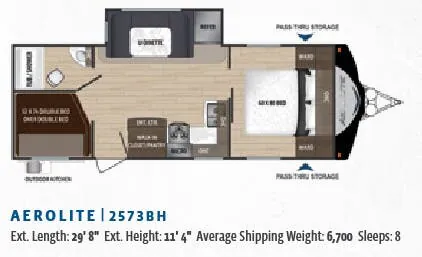 2018 Dutchmen Aerolite 2573BH floor plan