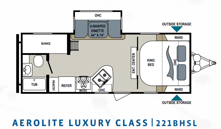 Dutchmen Aerolite Luxury 221BHSL floor plan