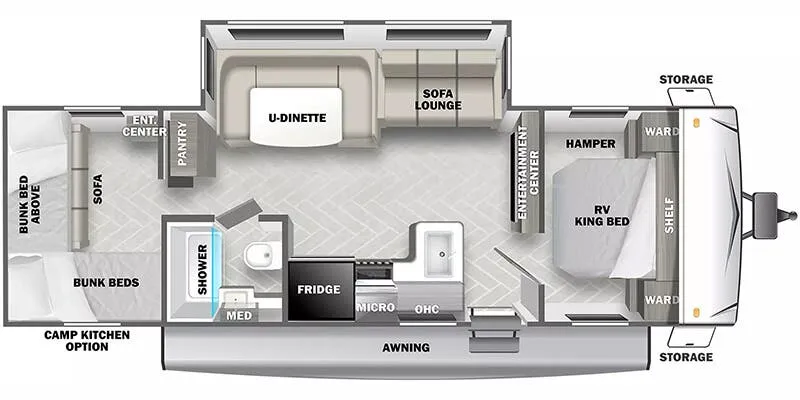 Forest River EVO Lite Southwest T2700QBL floor plan