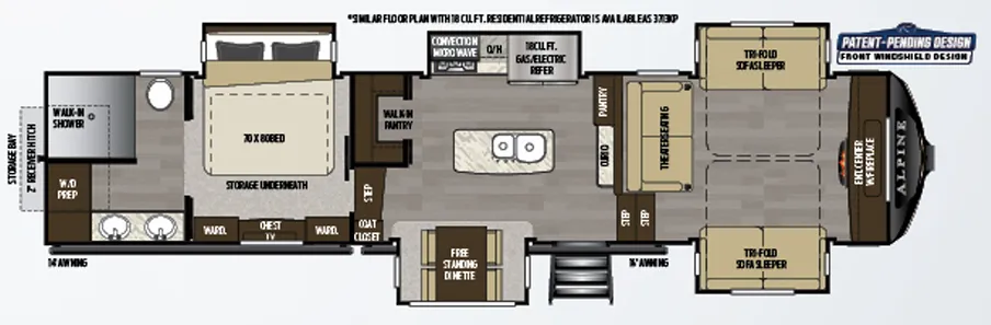 Keystone Alpine 3712KB floor plan