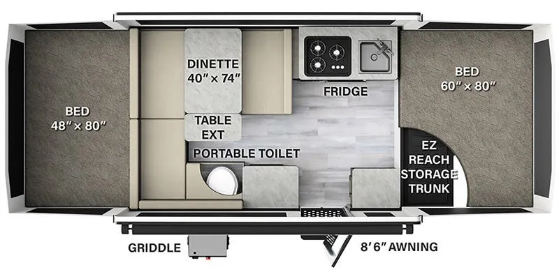 Forest River Flagstaff Sports Enthusiast Package 206STSE floor plan