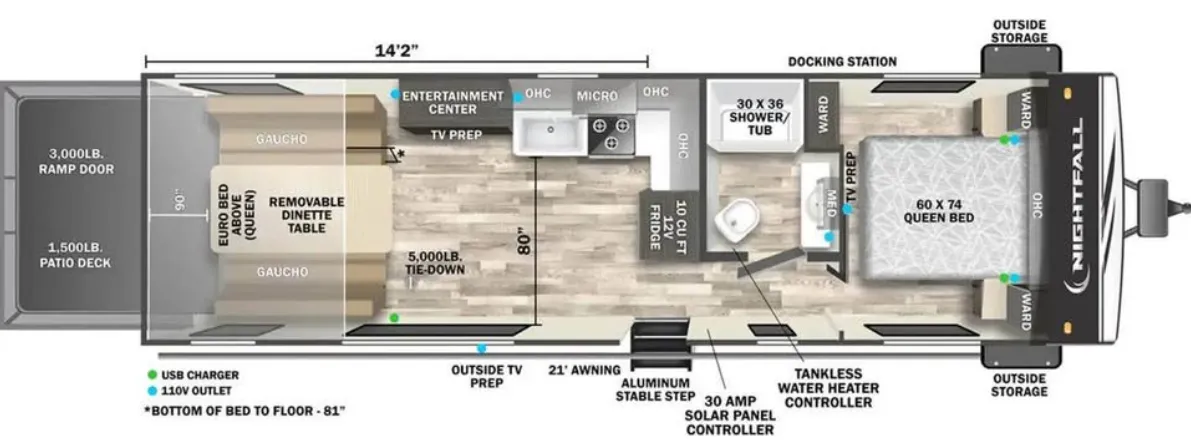 2024 Forest River Nightfall 27N - Floor plan
