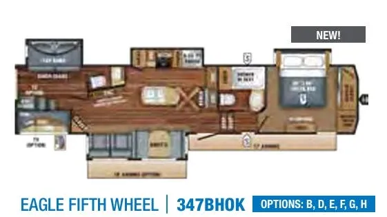 2018 Jayco Eagle 347BHOK floor plan