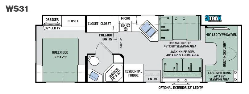 2017 Thor Motor Coach Quantum WS31 floor plan