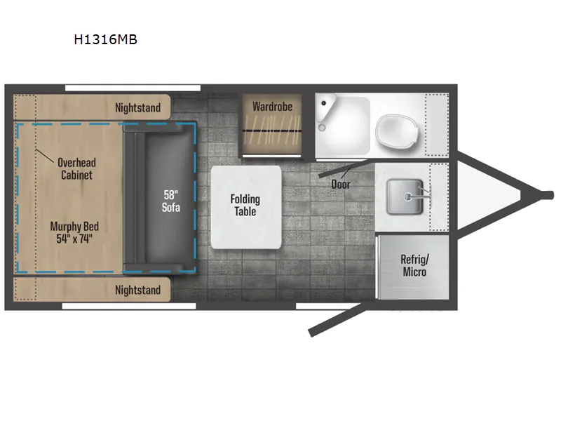 2023 Winnebago Hike 100 H1316MB - Floor plan