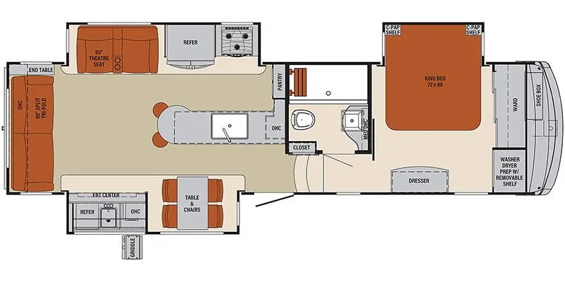 2017 Palomino Columbus 1492 298RL floor plan