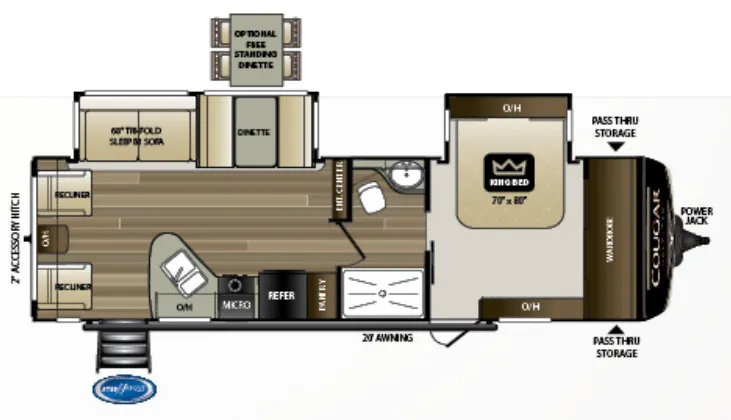 Keystone Cougar Half-Ton 29RLD floor plan