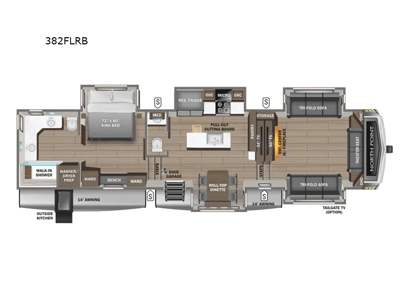 2026 Jayco North Point 382FLRB floor plan