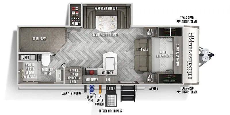 Forest River Salem Hemisphere Hyper-Lyte 20BHHL floor plan