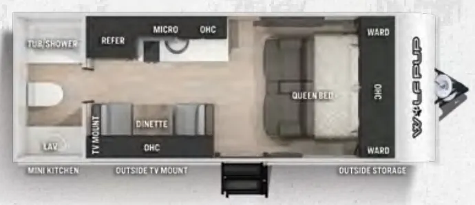 Forest River Cherokee Wolf Pup 16FQ floor plan