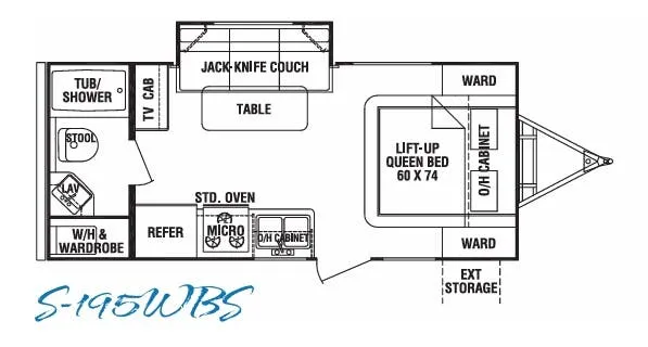 2011 Cruiser RV Shadow Cruiser 195WBS - Floor plan