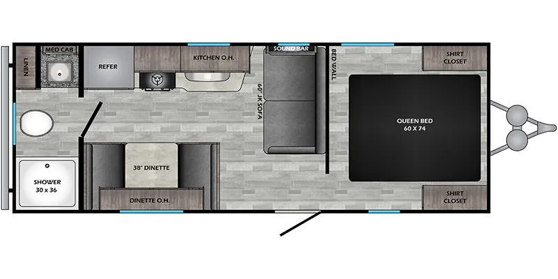 2022 CrossRoads Zinger Lite ZR219RB - Floor plan