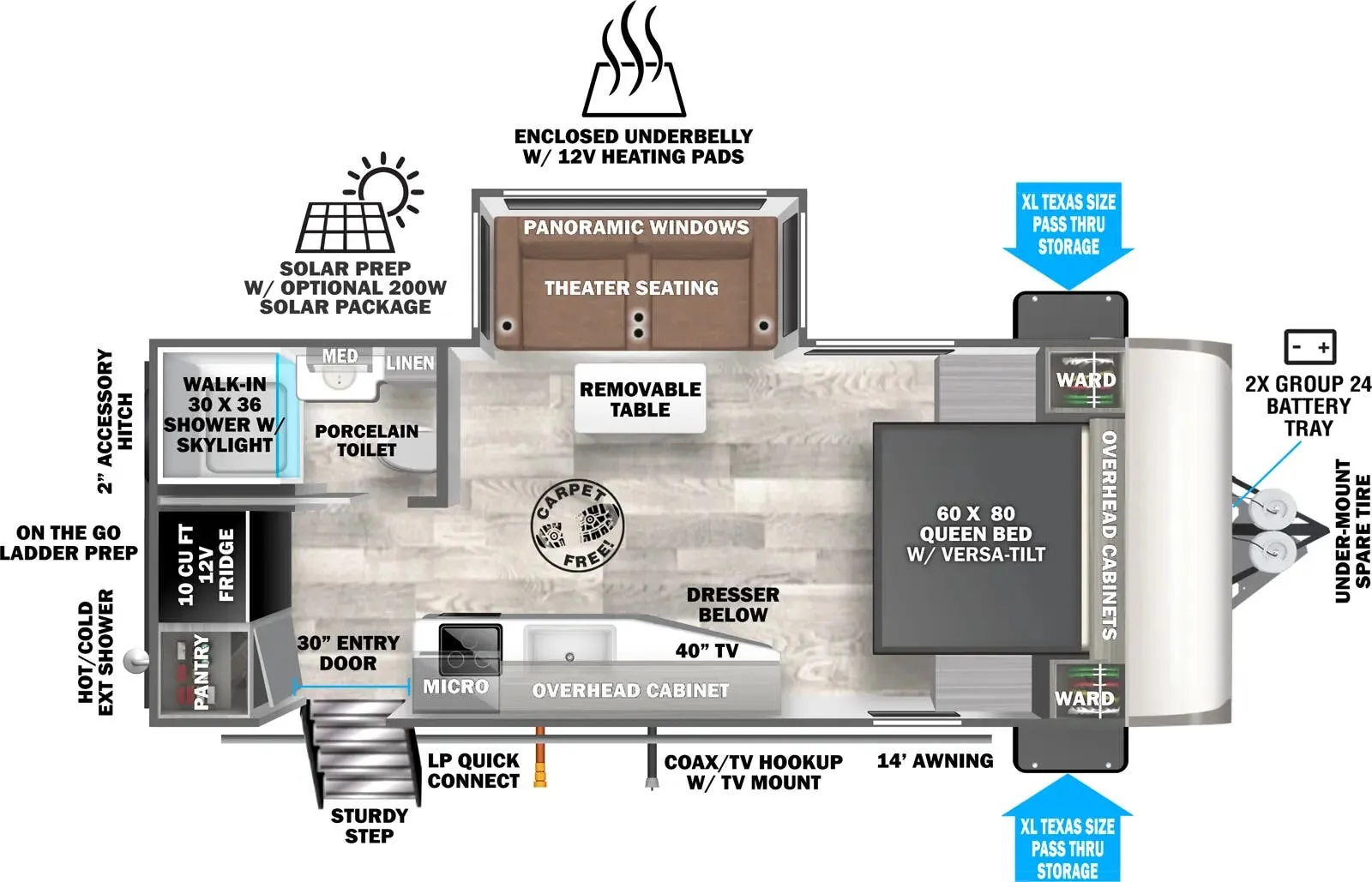 2025 Forest River Salem Hemisphere Hyper-Lyte 19RBHL - Floor plan