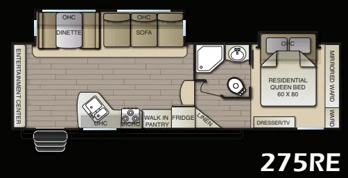 Pacific Coachworks Panther 275RE floor plan