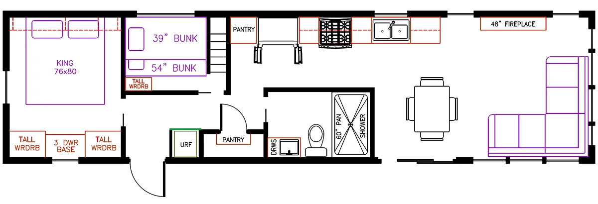 Elevation Park Model Company 5 Series 5-116CA floor plan
