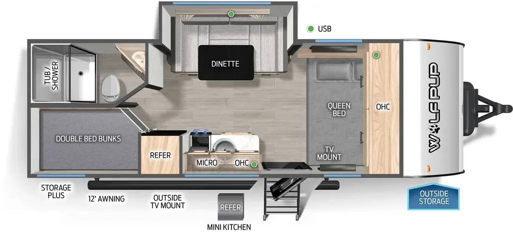 2025 Forest River Cherokee Wolf Pup 17JW floor plan