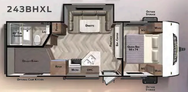 Forest River Wildwood X-Lite 243BHXL floor plan