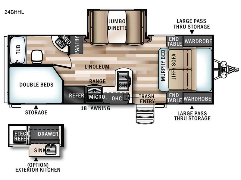 2017 Forest River RV Salem Hemisphere Hyper-Lyte 24BHHL - Floor plan