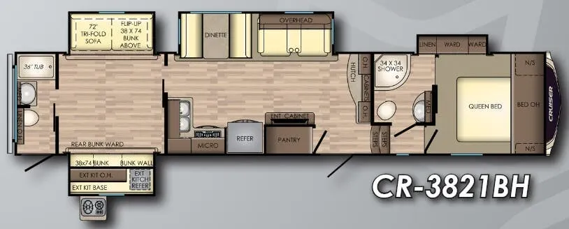 CrossRoads Cruiser 3821BH floor plan