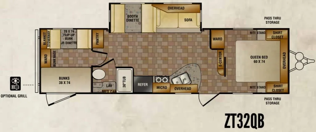 CrossRoads Zinger ZT32QB floor plan
