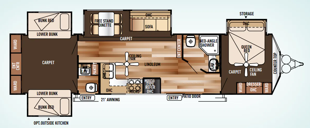 Forest River Wildwood Lodge 404X4 floor plan
