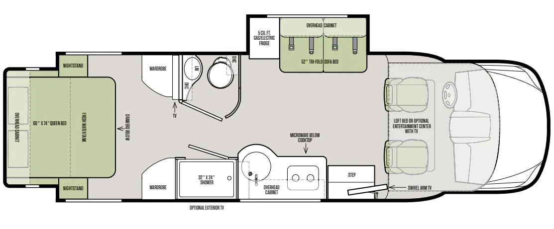 Tiffin Wayfarer 24 BW floor plan