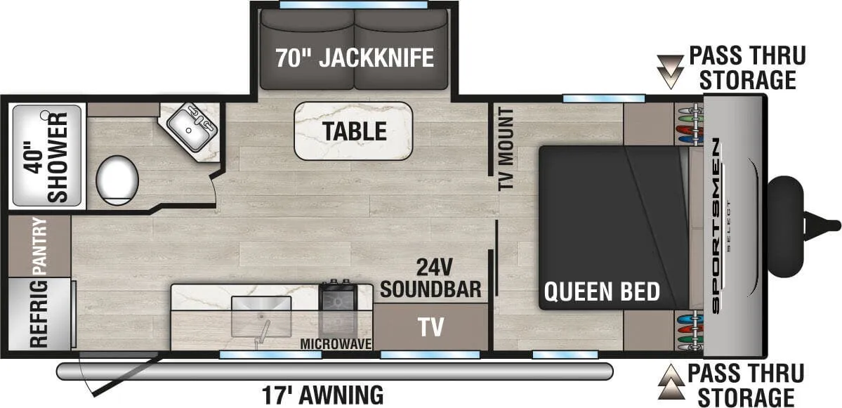 K-Z Sportsmen Select 221RKSL floor plan