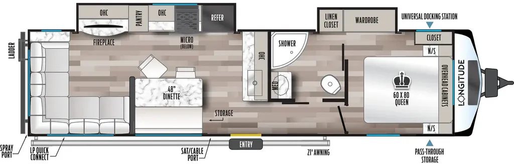 2026 East to West Longitude 310RL floor plan
