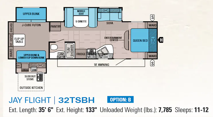 Jayco Jay Flight 32TSBH floor plan