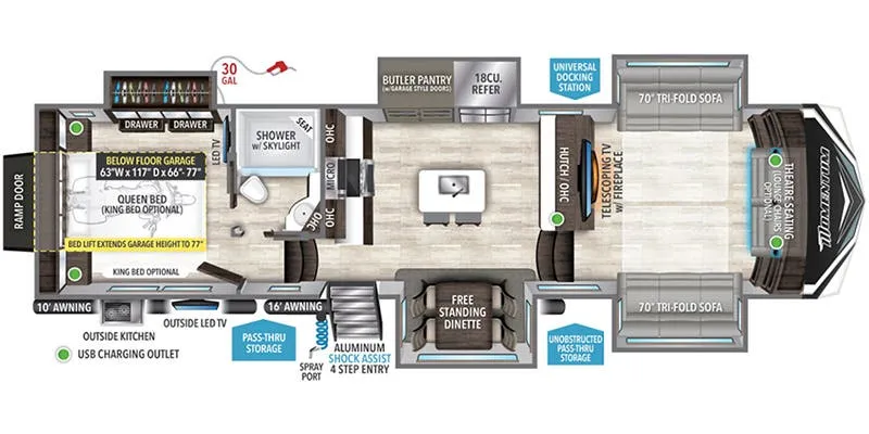 Grand Design Momentum M-Class 336M floor plan