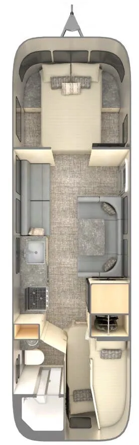 Airstream Flying Cloud 30FB Bunk floor plan