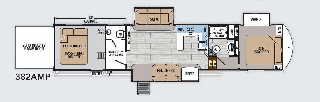 Forest River XLR Thunderbolt 382AMP floor plan
