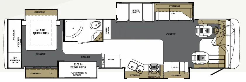 Forest River Berkshire 390BH floor plan