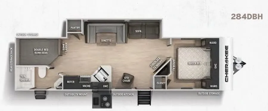 Forest River Cherokee 284DBH floor plan