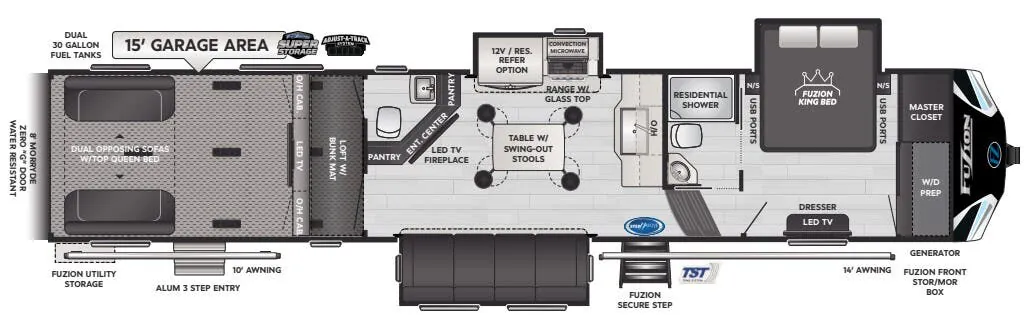 Keystone Fuzion 419 floor plan