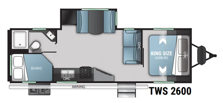 Cruiser RV Twilight Signature TWS 2600 floor plan
