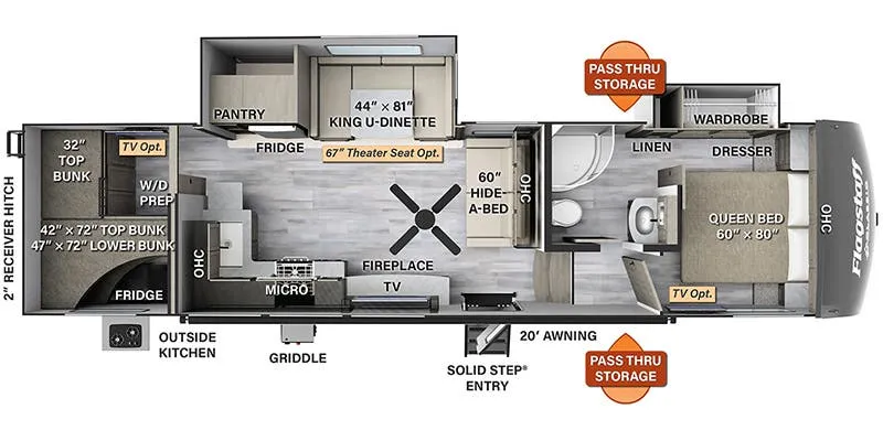 2024 Forest River Flagstaff Classic 374BH - Floor plan