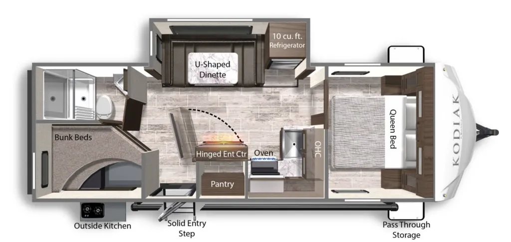 2022 Dutchmen Kodiak Ultra-Lite 248BHSL floor plan