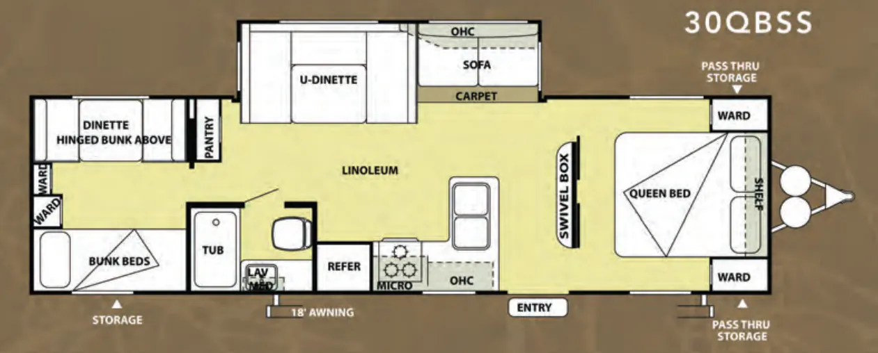 Forest River Salem 30QBSS floor plan