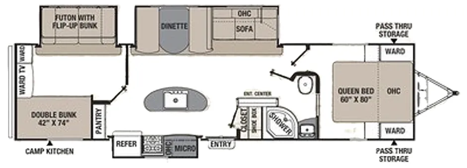 Coachmen Freedom Express Ultra Lite 320BHDS floor plan