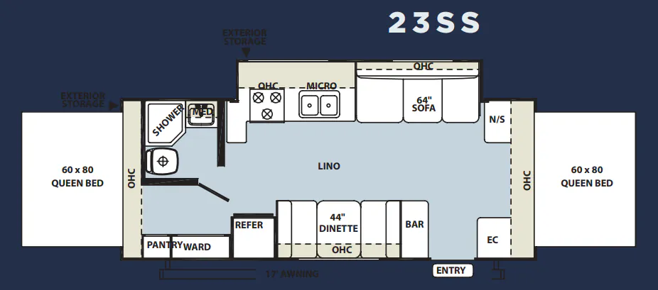 Forest River Rockwood Roo 23SS floor plan