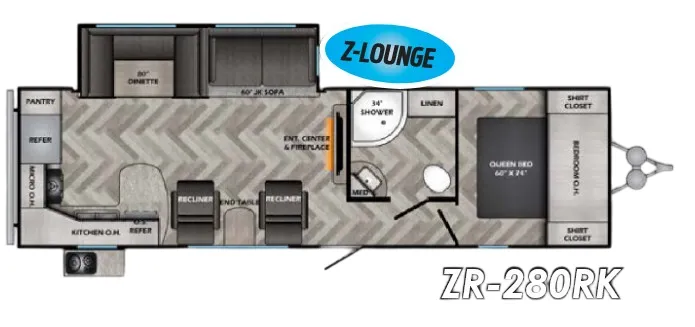 CrossRoads Zinger 280RK floor plan